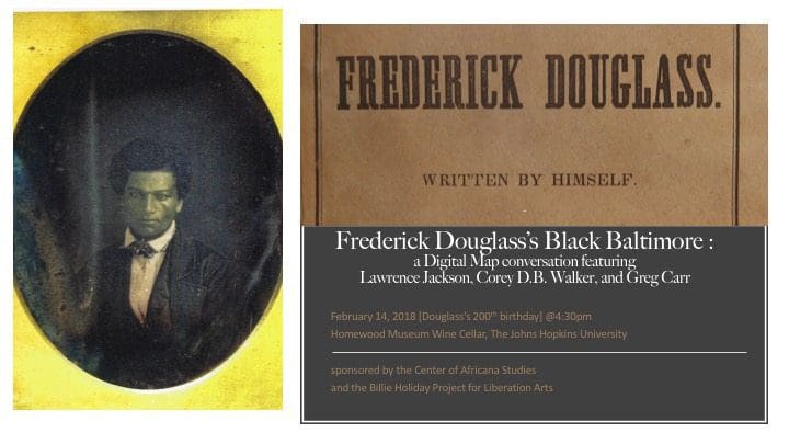 flyer and old image of Frederick Douglass