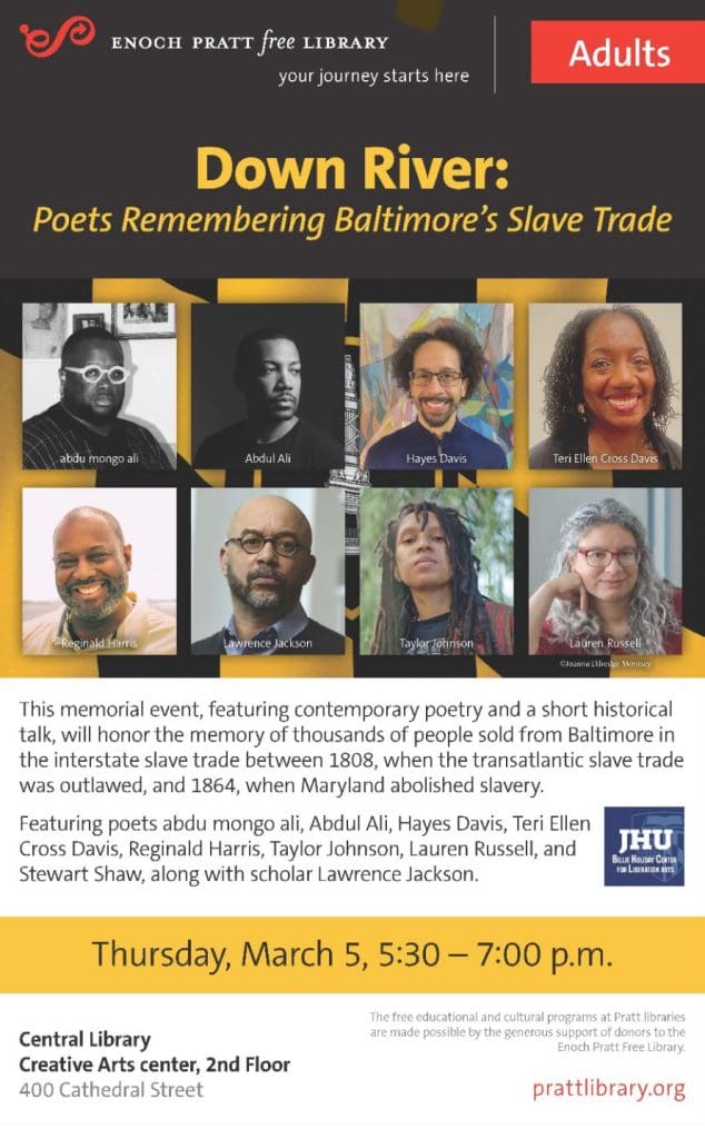Flyer for Down River Poets event on Thursday March 5th 2026