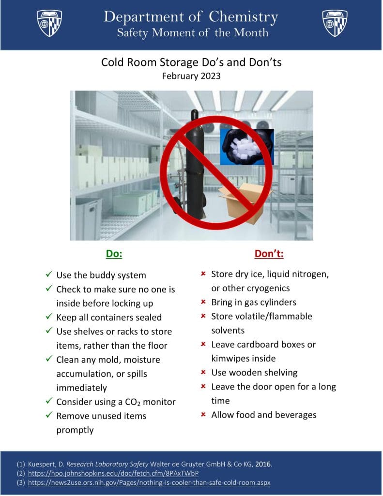 Cold Room Storage Do's and Don'ts poster