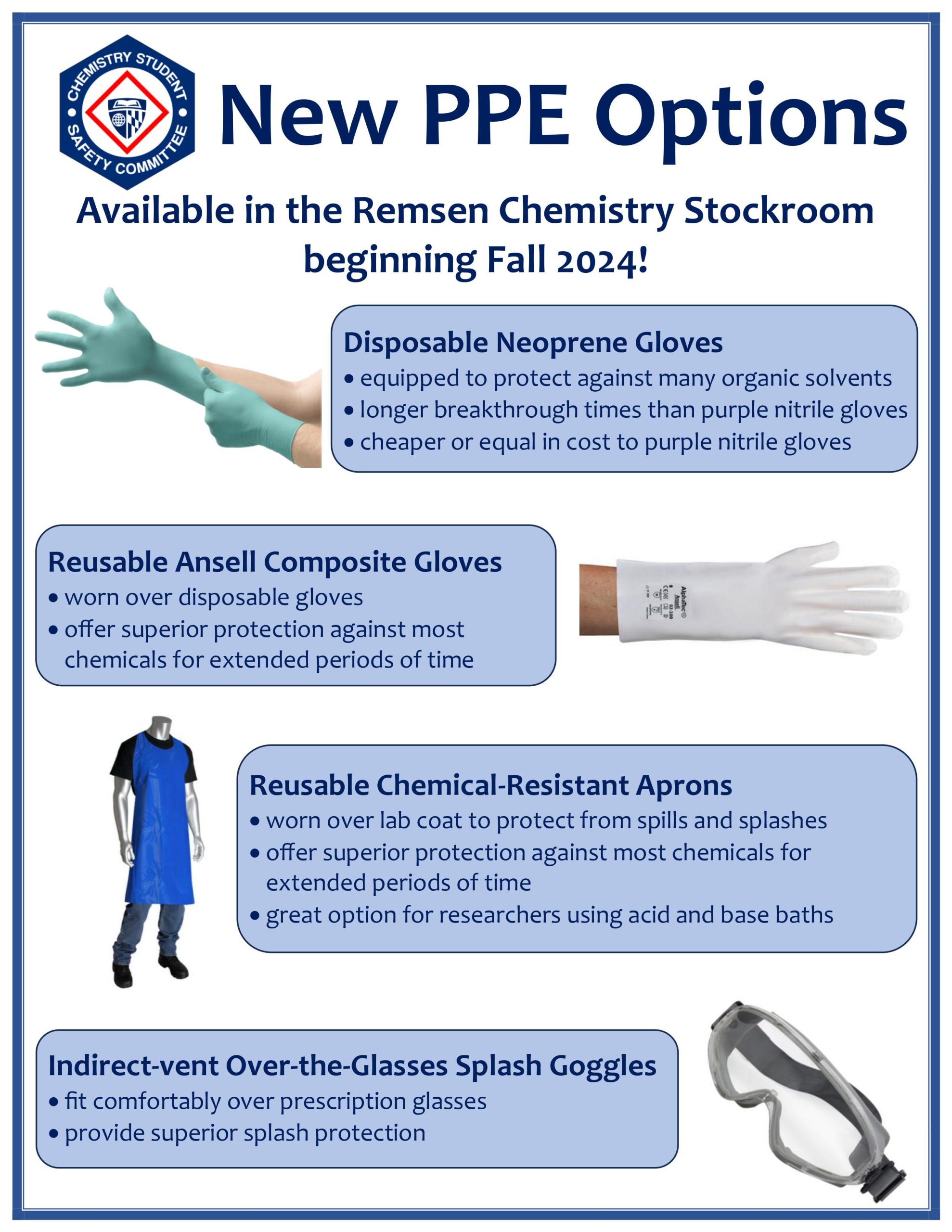 New PPE Options! | Chemistry Student Safety Committee | Johns Hopkins ...