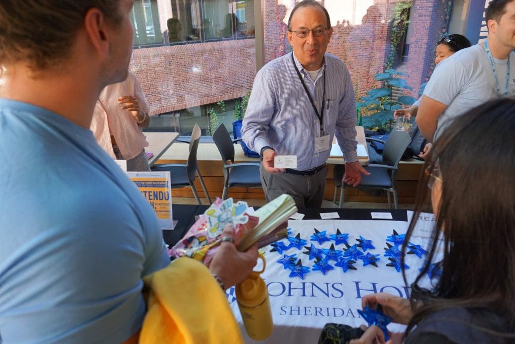 Sheridan Libraries tabling with students