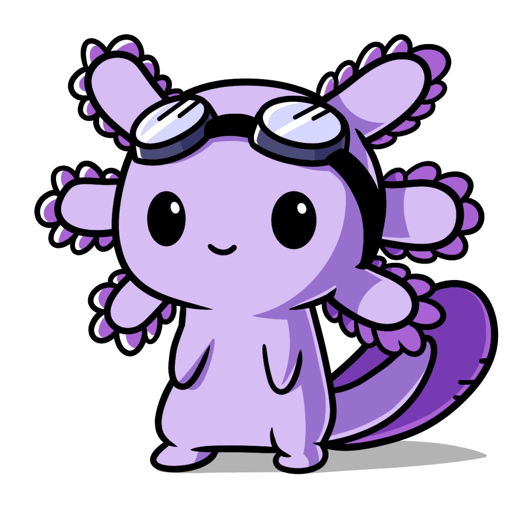 4th Grade Axo the Axolotl wearing goggles.