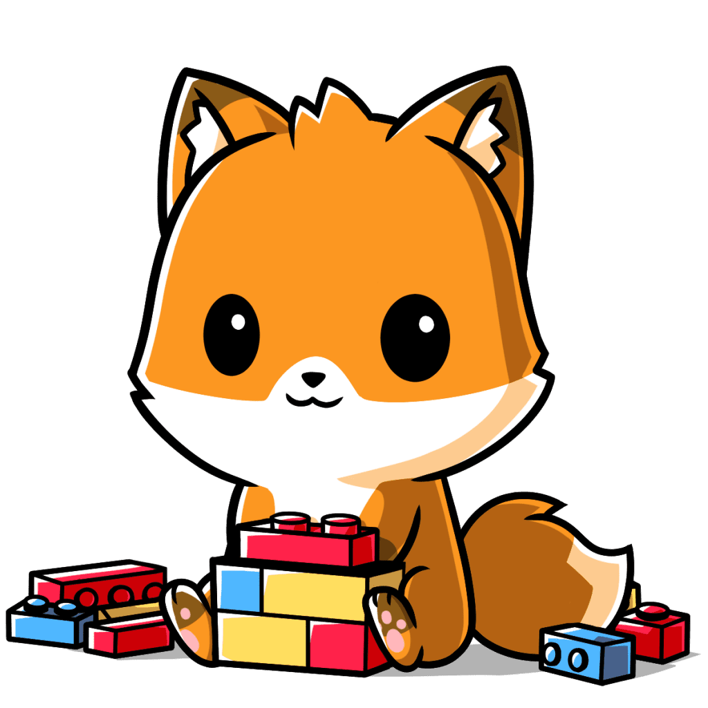 1st Grade Fran the Fox playing with building blocks.