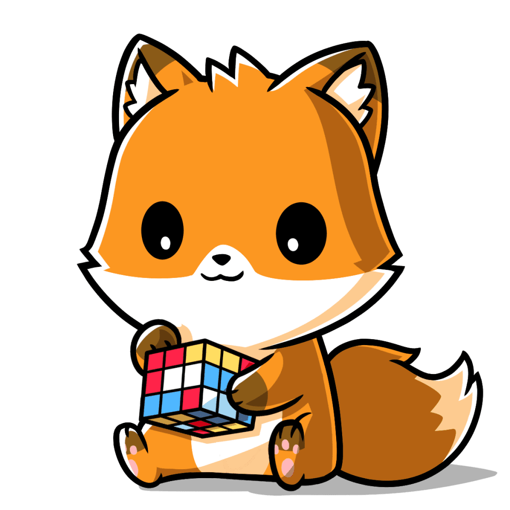 2nd Grade Fran the Fox playing with a Rubik's Cube