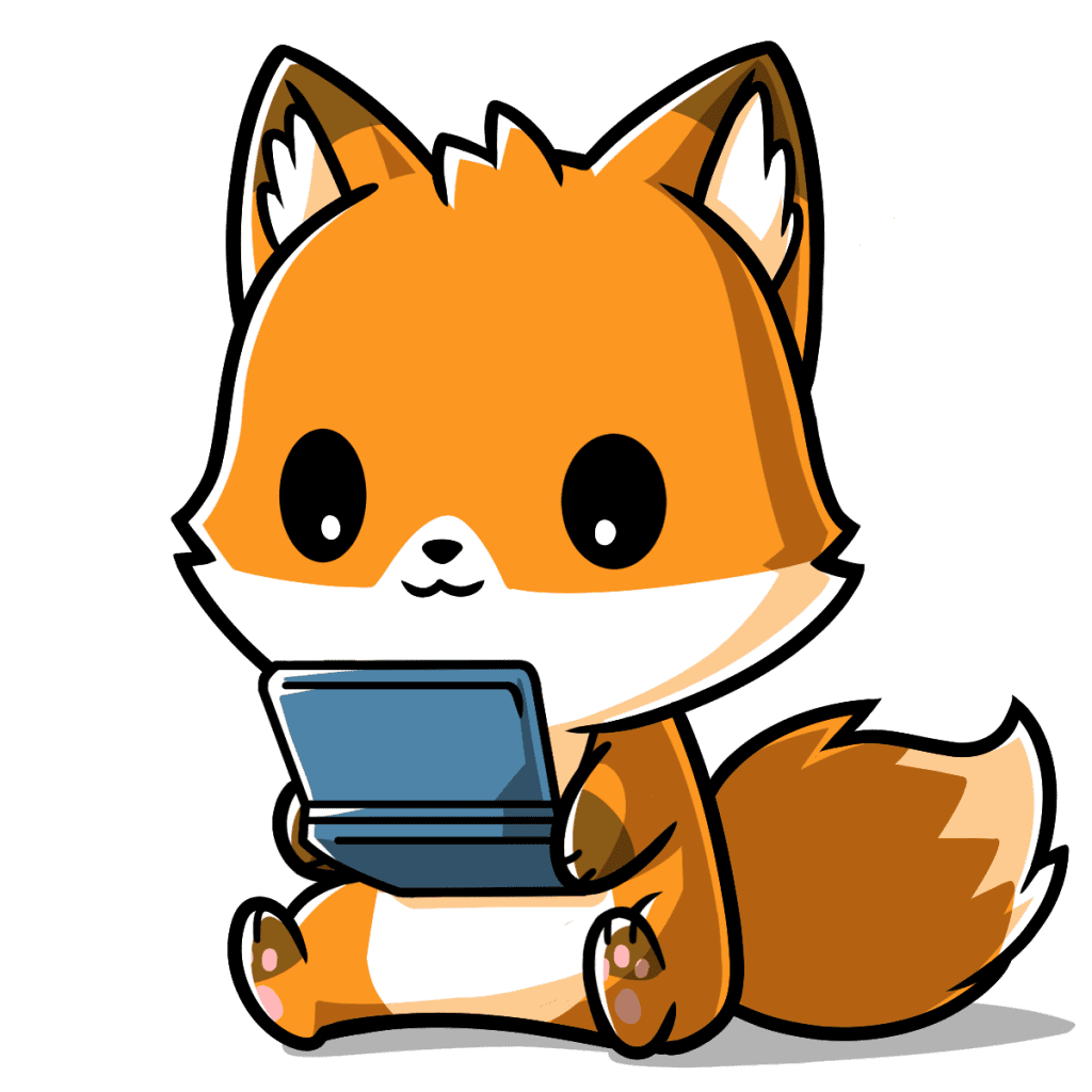 3rd Grade Fran the Fox holding a tablet.