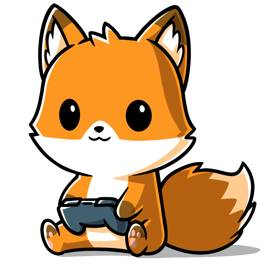 4th Grade Fran the Fox holding a gaming controller. 