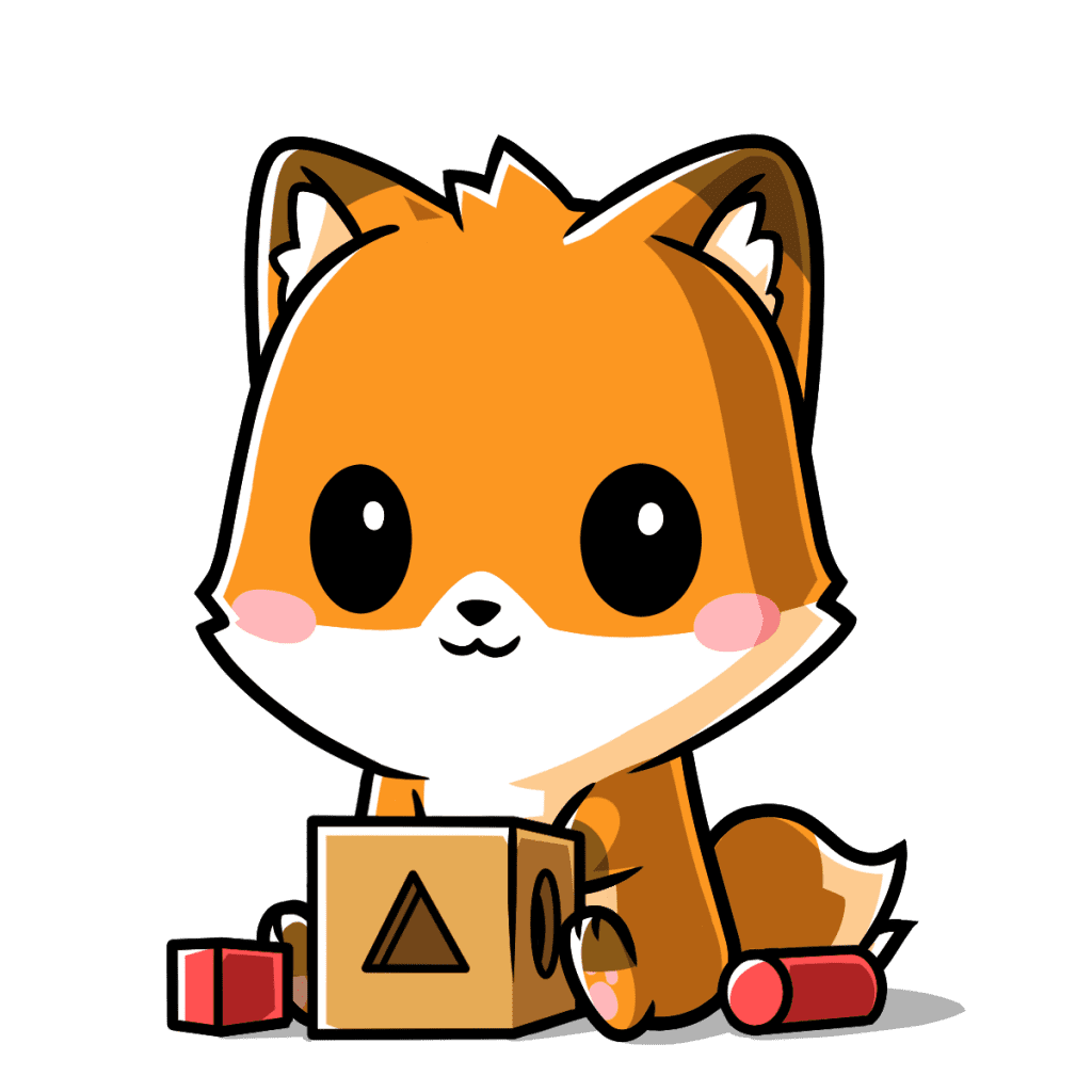 Pre-Kindergarten Fran the Fox playing with building blocks.