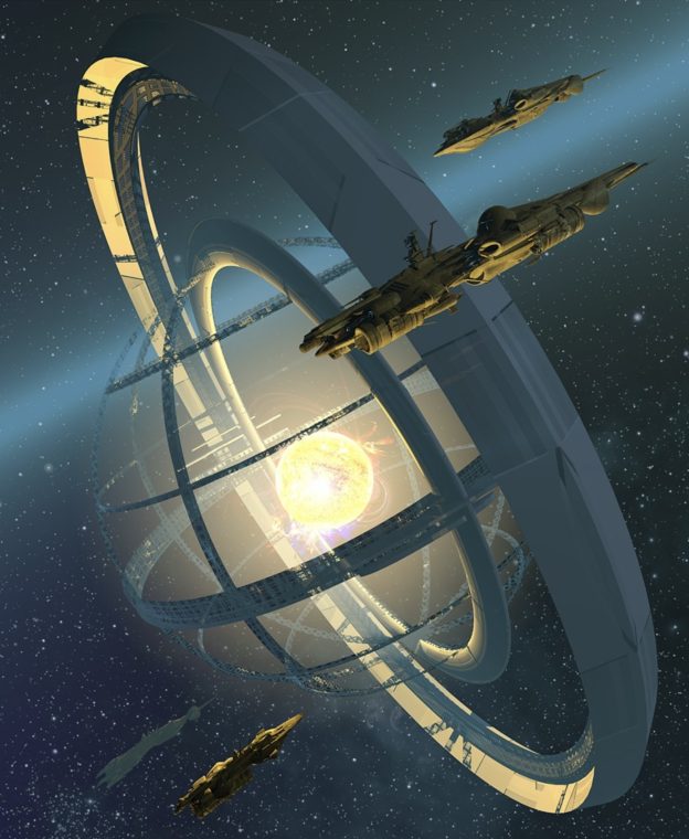 space ships around a solar cage